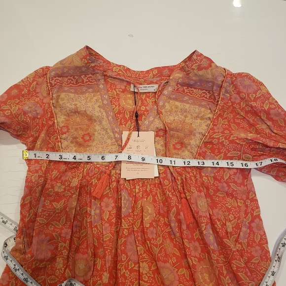 NWT Spell and the Gypsy Designs Collective Love Story Blouse Top Coral Red XS - Picture 3 of 16
